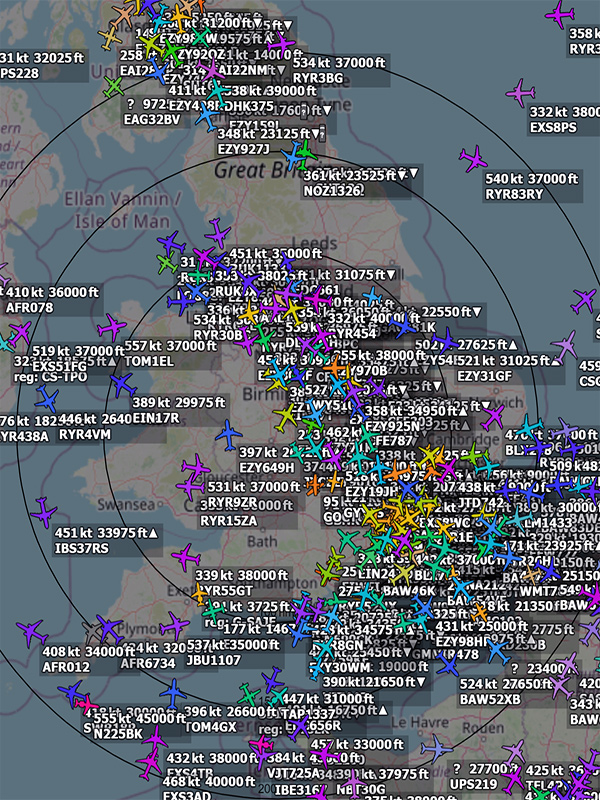 Map of Aircraft